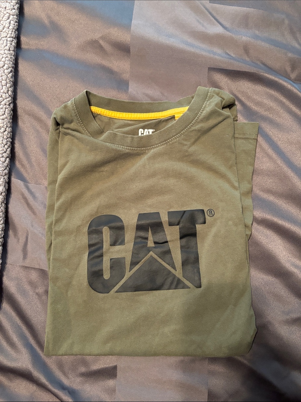 Caterpillar Olive Green Short Sleeve Logo Tee